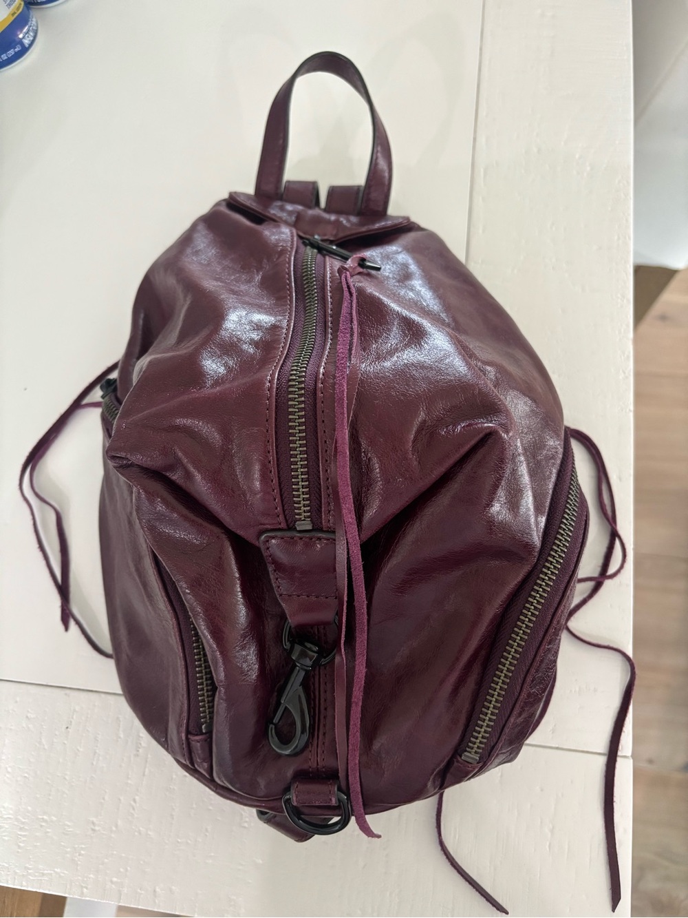Rebecca Minkoff Deep Plum Leather Backpack - Picture 2 of 2